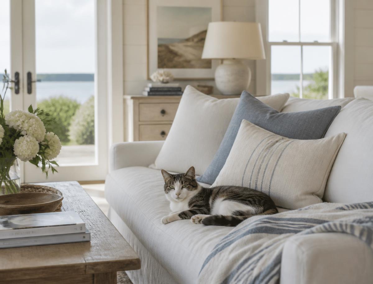 A cat enjoying quiet care at home